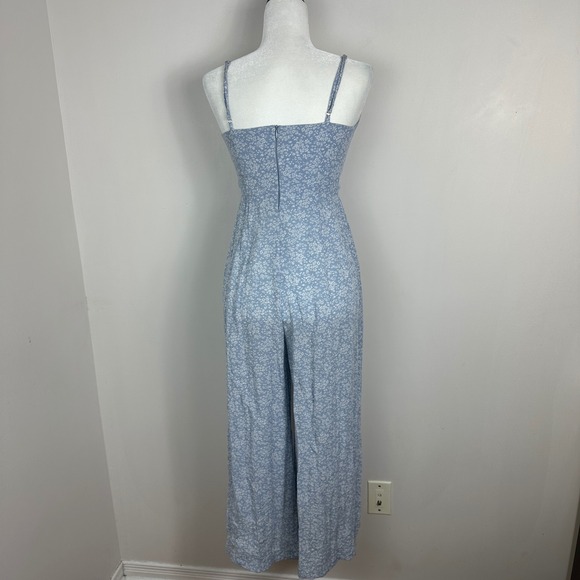 DISSH Blue Floral Wide Leg Tie Front Jumpsuit Womens Sz 6 Cottage‎ Fairy Prairie - Picture 4 of 16